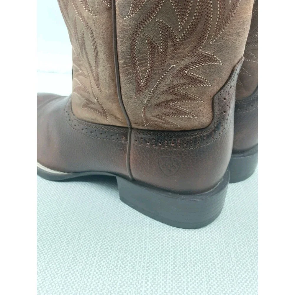 Ariat Size 10 EE Brown Boots Western Cowboy Square Toe Biker 10016291 Flaw Ariat Size 10 EE Brown Boots Western Cowboy Square Toe Biker  main image 3